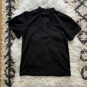 Ann Taylor Black High-neck Cutout Top